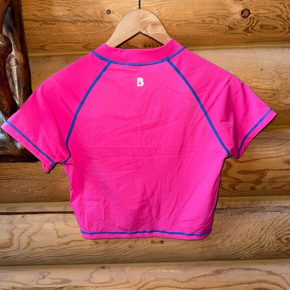 BuffBunny Surf & Turf Crop Wave Bike Short & Dive Zip Bra Set in Miami Vice Pink - Picture 3 of 14